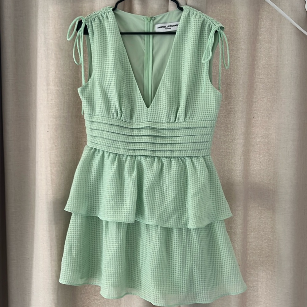 Amanda Uprichard Mint Green Tiered Dress